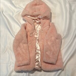 Baby Essentials Soft Pink Fuzzy Hooded Jacket